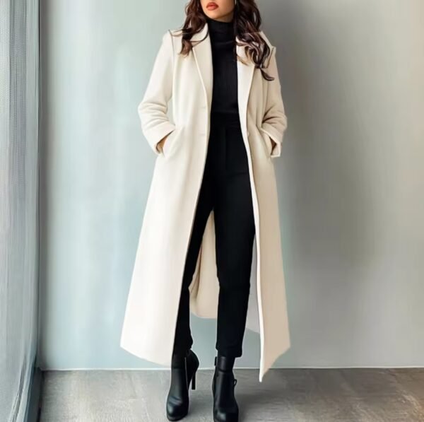 Ivory Elegance Long Line Coat