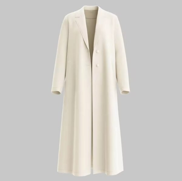 Ivory Elegance Long Line Coat - Image 5