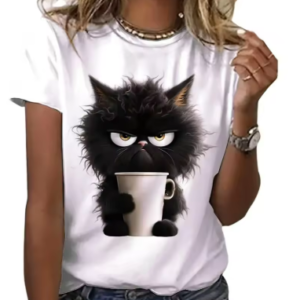 women cute cat t shirt